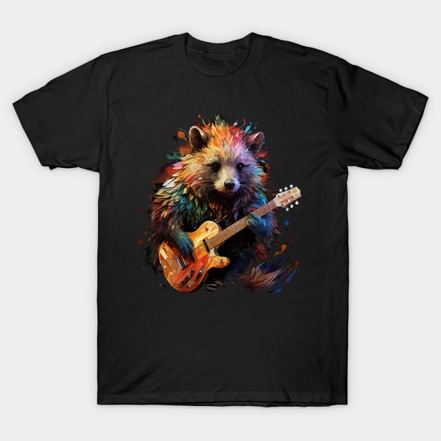 Porcupine Playing Guitar T-Shirt by JH Mart